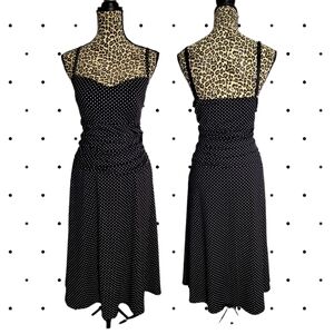 Denver Hayes Black Polka Dot Dress with adjustable straps SIZE XL